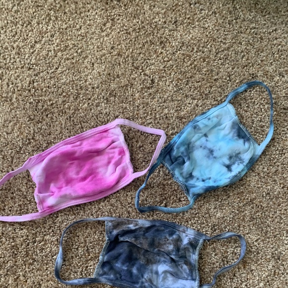 NWT blue & pink tie dye cotton face mask bundle - Picture 8 of 13